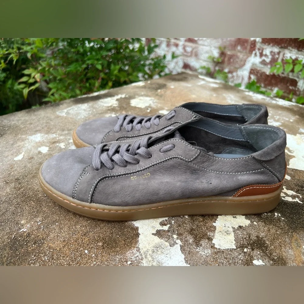 Sam Edelman JAYME River Rock Gray Brown Leather Casual Sneaker Size 8.5M